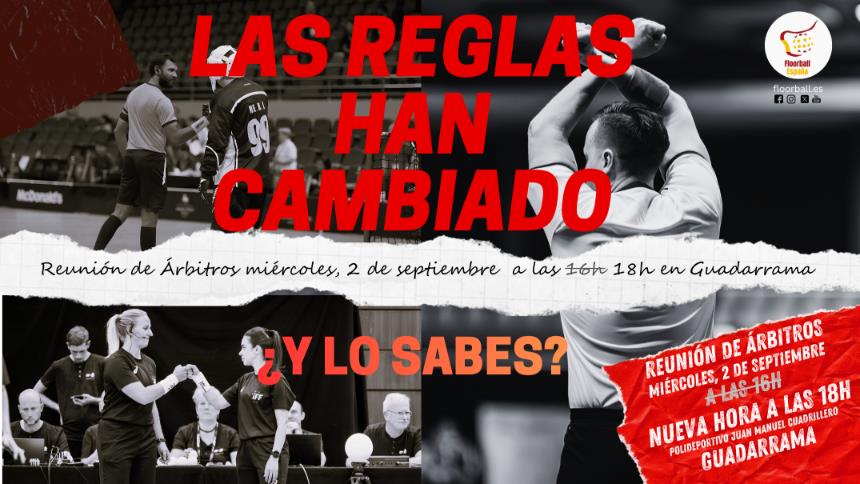 Reunión "Imprescindible" de árbitros: Nuevo Reglamento, 2.09.26 a las 18h en Guadarrama